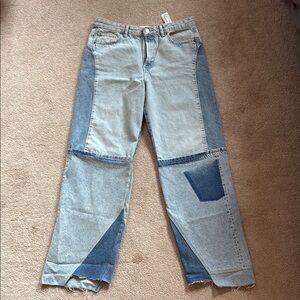 Zara Two-Tone Patchwork Jeans